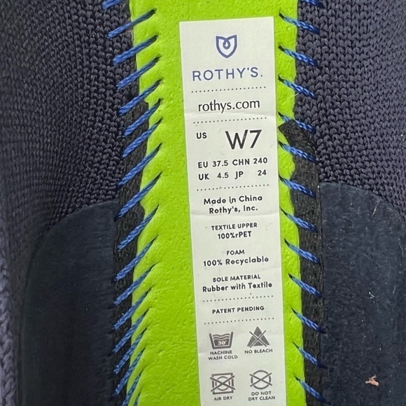 Rothy’s Blue Round Toe Slip On Flats Size 7 Women’s - Picture 2 of 8